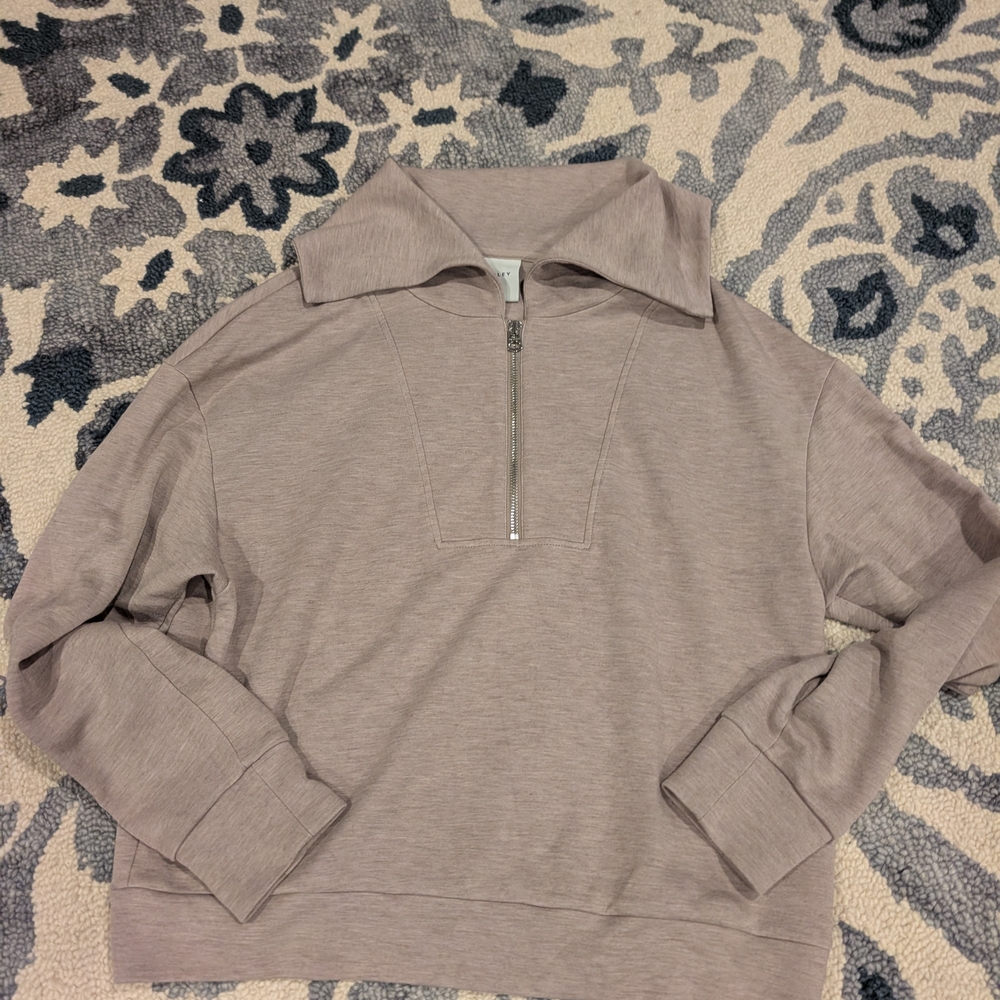Varley Gray Quarter-Zip Top